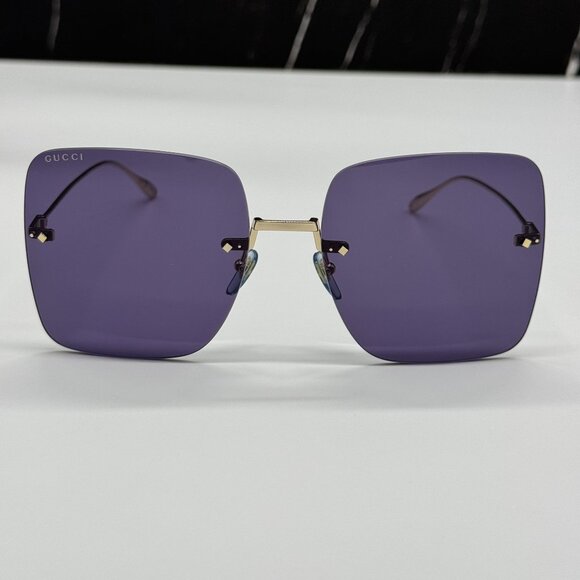 NEW GUCCI SUNGLASSES GG1147S 004 GOLD BLUE WOMEN EYEWEAR GUCCI PLUS EARRINGS main image 10